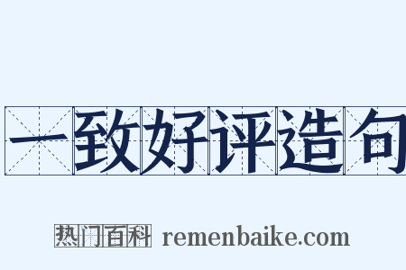 一致好评造句是什么意思的图片